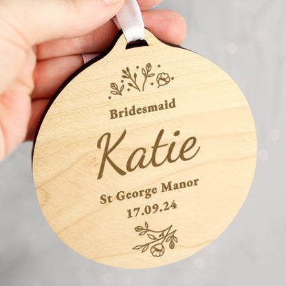 Personalised Wedding Party Wooden Tag - image 4