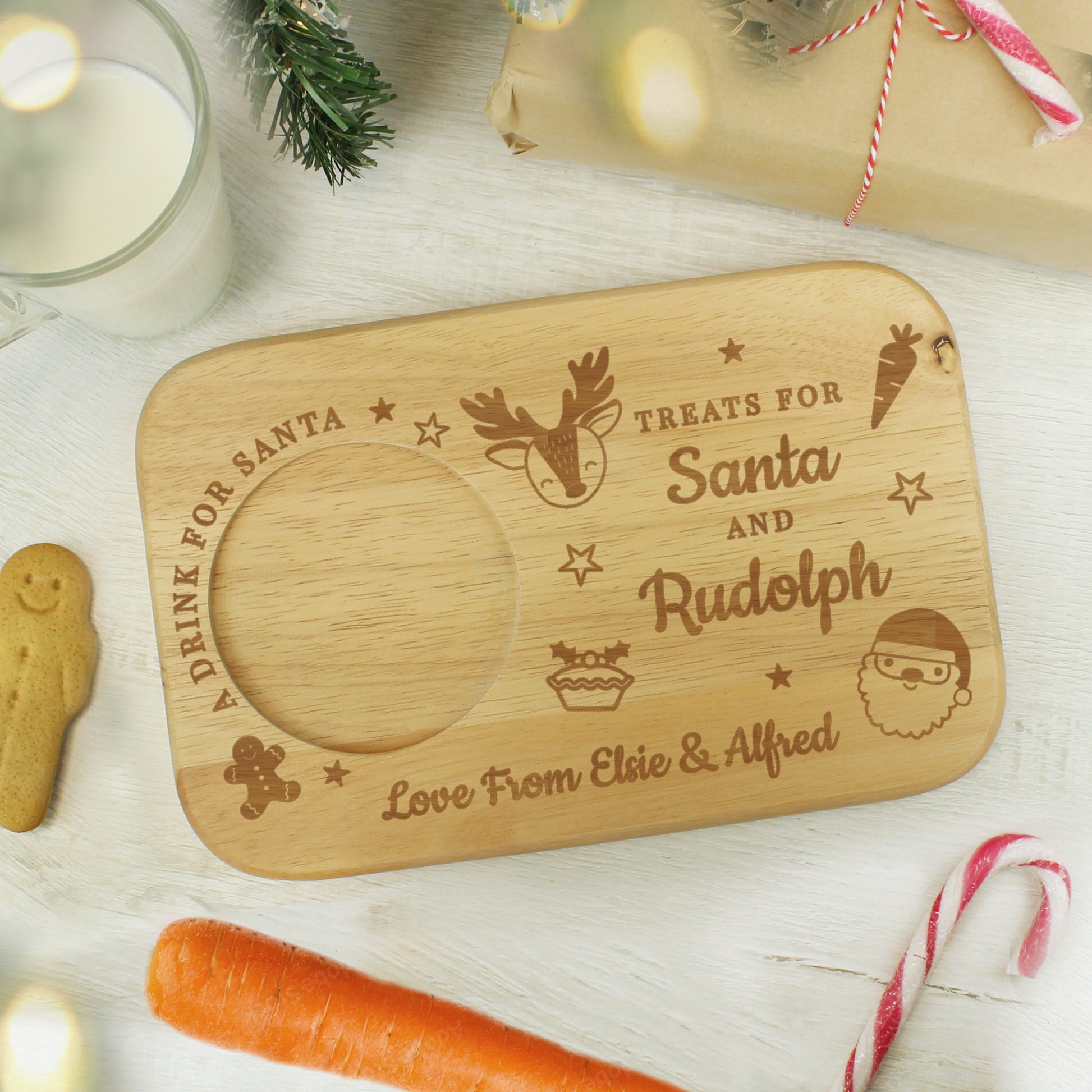 Personalised Treats for Santa Coaster Tray from Heartfelt Gifts