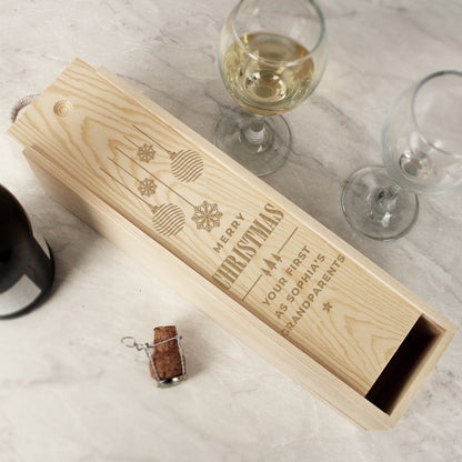 Personalised Christmas Wooden Wine Box - image 3