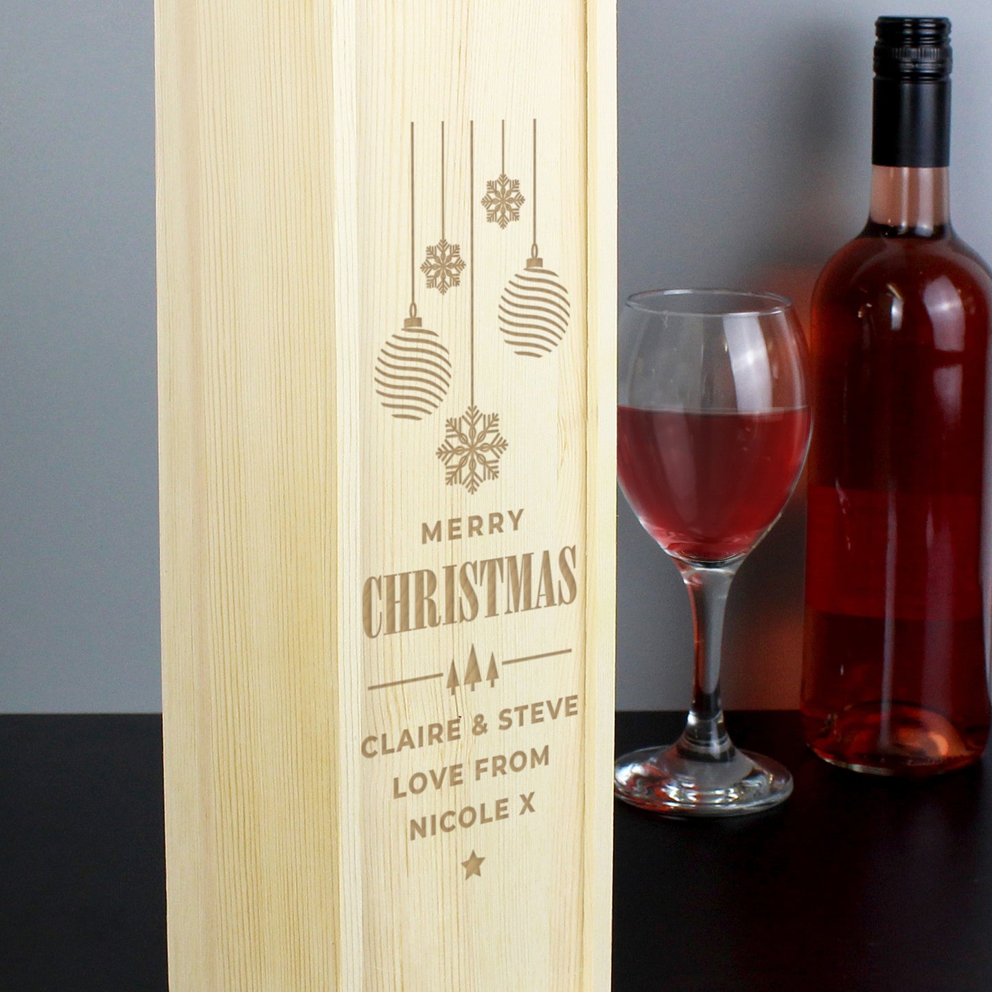 Personalised Christmas Wooden Wine Box - image 4