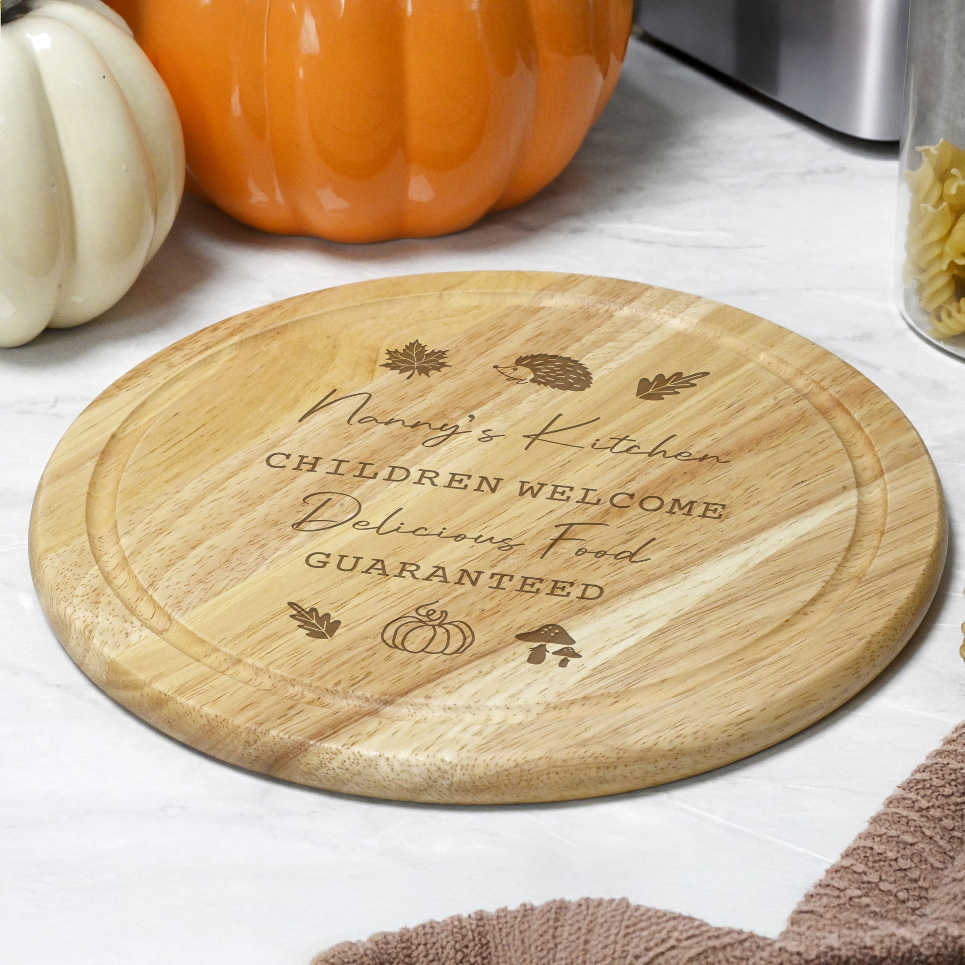 Personalised Autumn Wooden Chopping Board – Seasonal Kitchen Home Gift