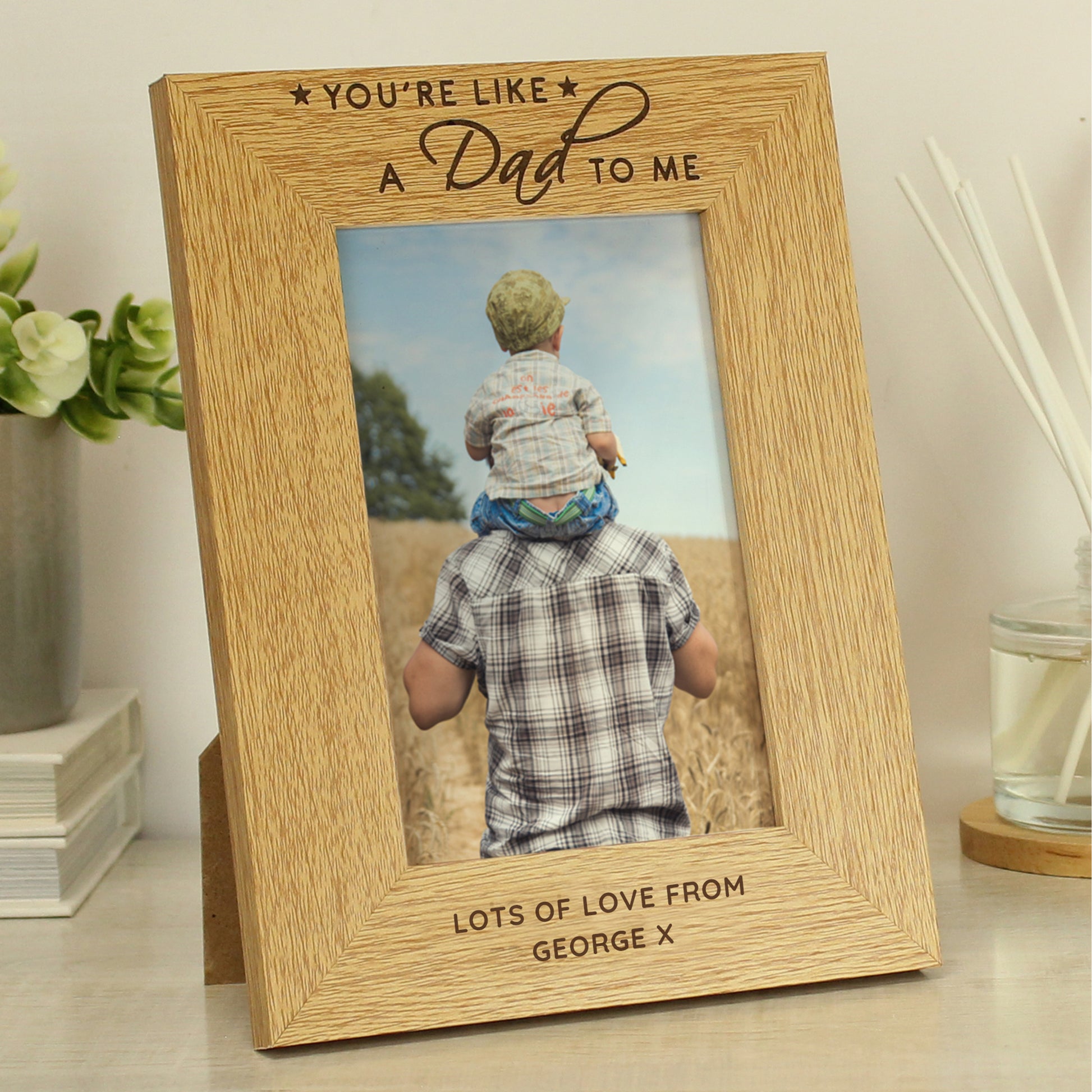 Personalised You're Like a Dad to Me 6x4 Oak Finish Photo Frame from Heartfelt Gifts