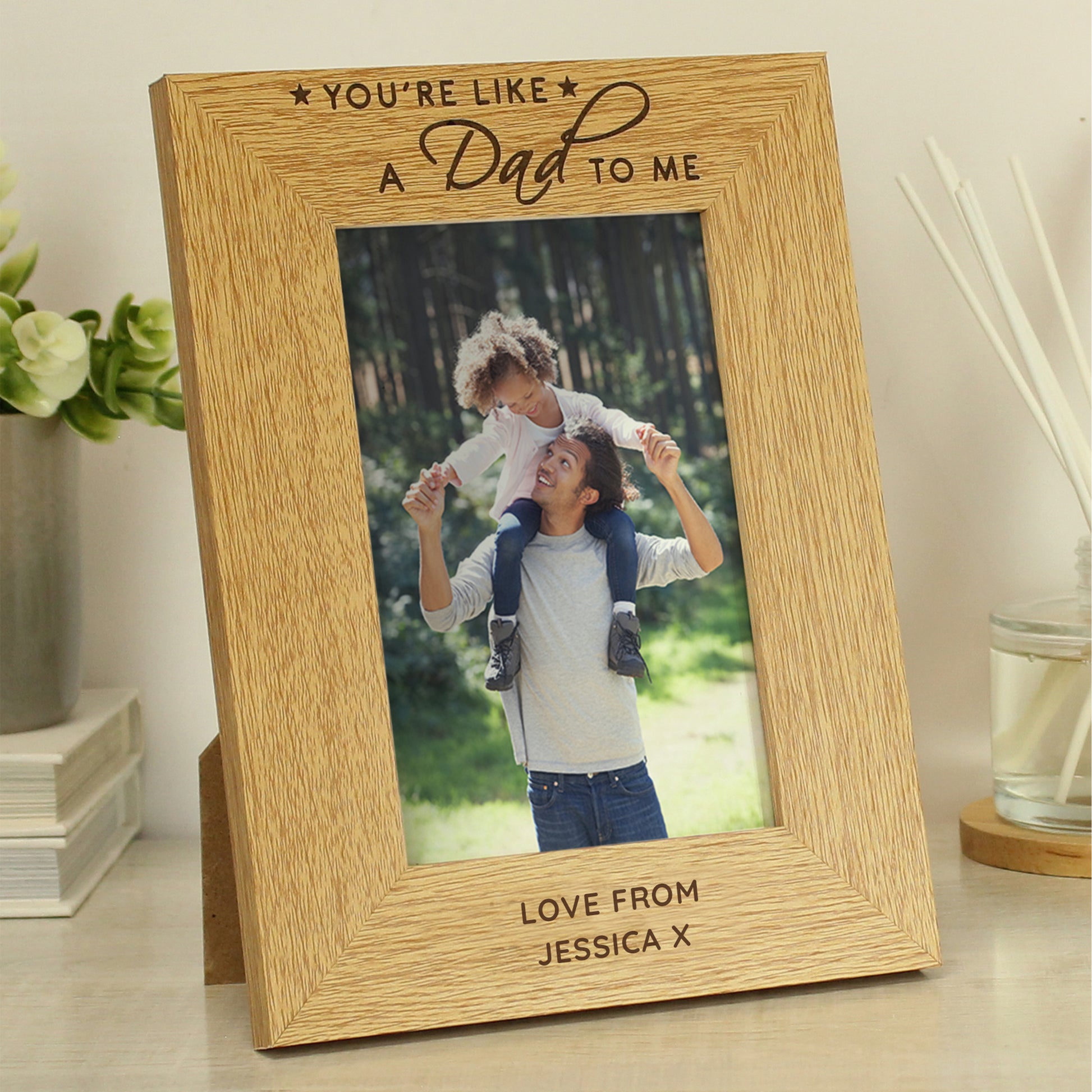Personalised You're Like a Dad to Me 6x4 Oak Finish Photo Frame - image 2