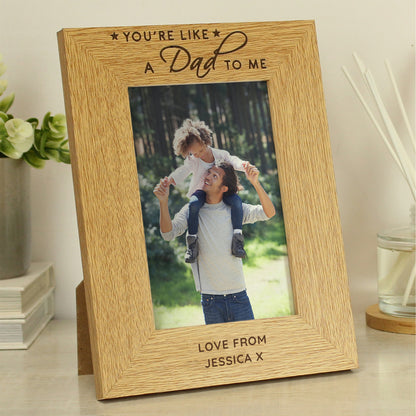 Personalised You're Like a Dad to Me 6x4 Oak Finish Photo Frame - image 2
