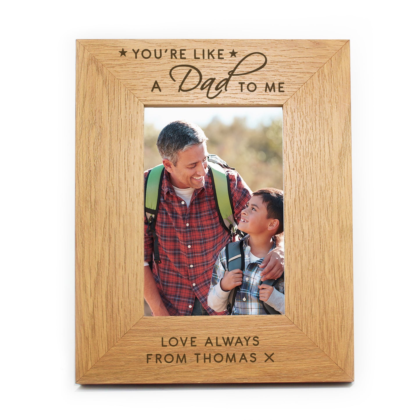 Personalised You're Like a Dad to Me 6x4 Oak Finish Photo Frame - image 3