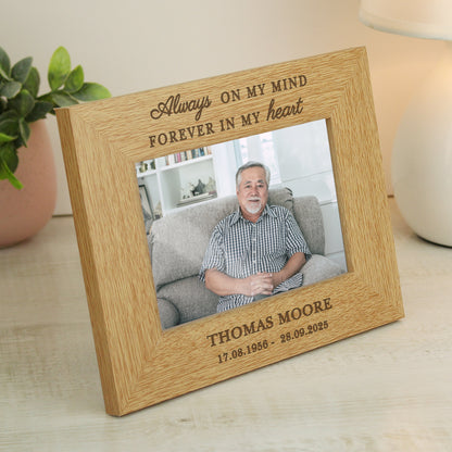 Personalised Memorial Always In My Heart 6x4 Wooden Photo Frame from Heartfelt Gifts