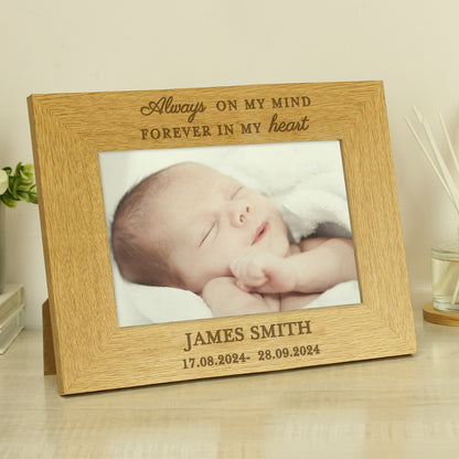 Personalised Memorial Always In My Heart 6x4 Wooden Photo Frame - image 2
