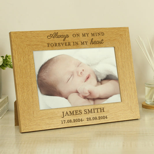 Personalised Memorial Always In My Heart 6x4 Wooden Photo Frame - image 2