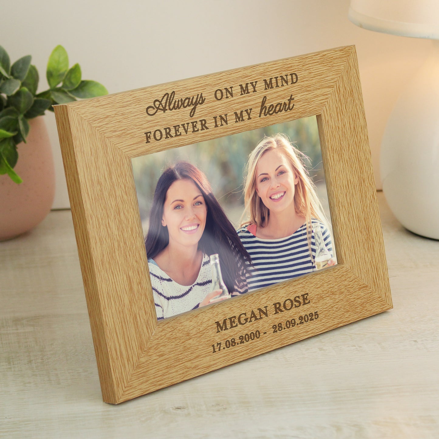 Personalised Memorial Always In My Heart 6x4 Wooden Photo Frame - image 3