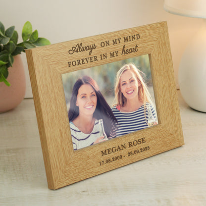 Personalised Memorial Always In My Heart 6x4 Wooden Photo Frame - image 3