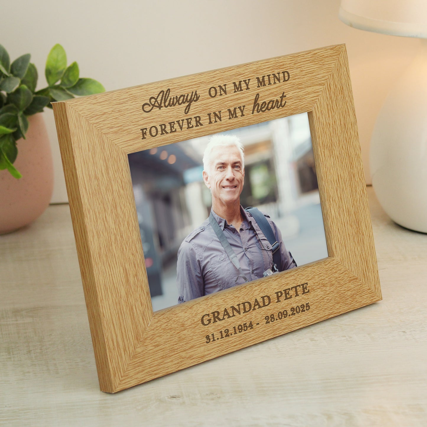 Personalised Memorial Always In My Heart 6x4 Wooden Photo Frame - image 4