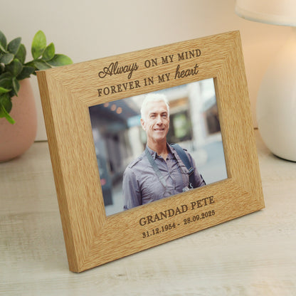 Personalised Memorial Always In My Heart 6x4 Wooden Photo Frame - image 4