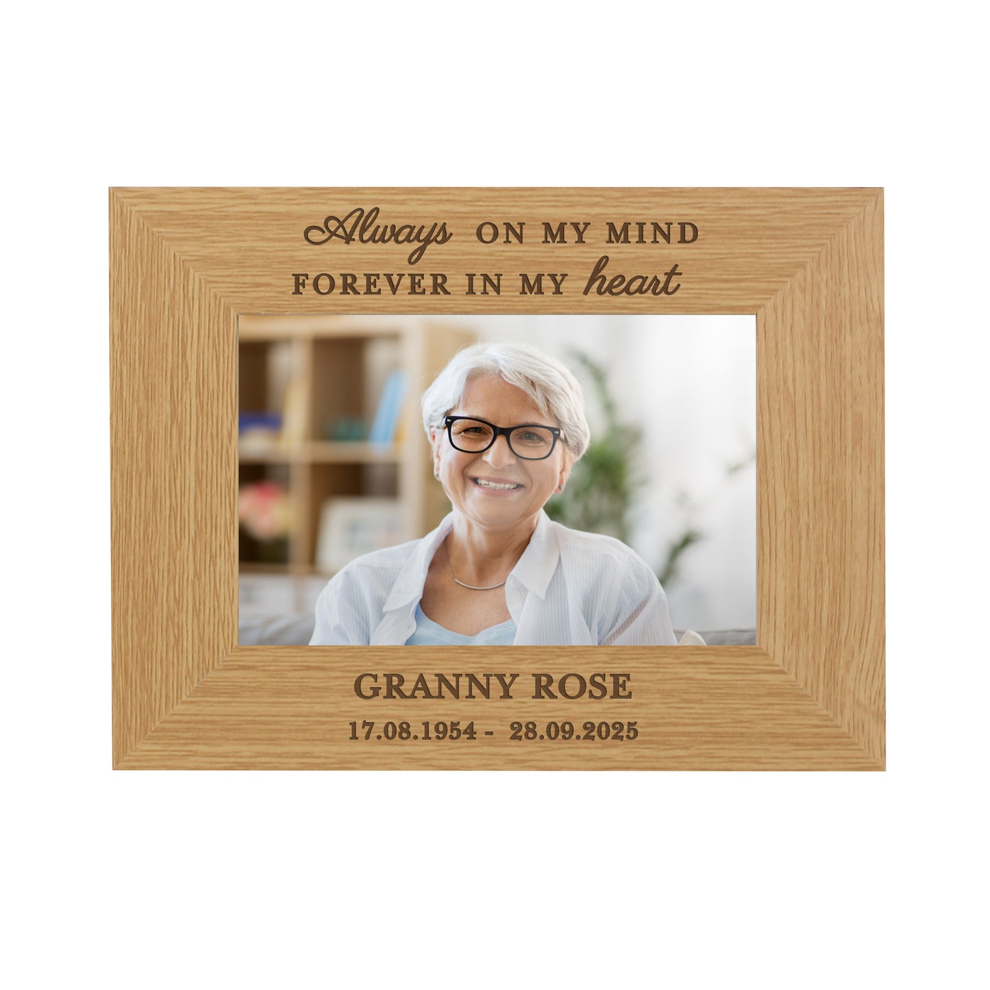 Personalised Memorial Always In My Heart 6x4 Wooden Photo Frame - image 5