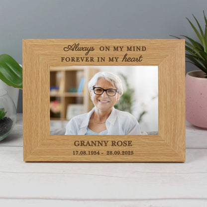 Personalised Memorial Always In My Heart 6x4 Wooden Photo Frame - image 6