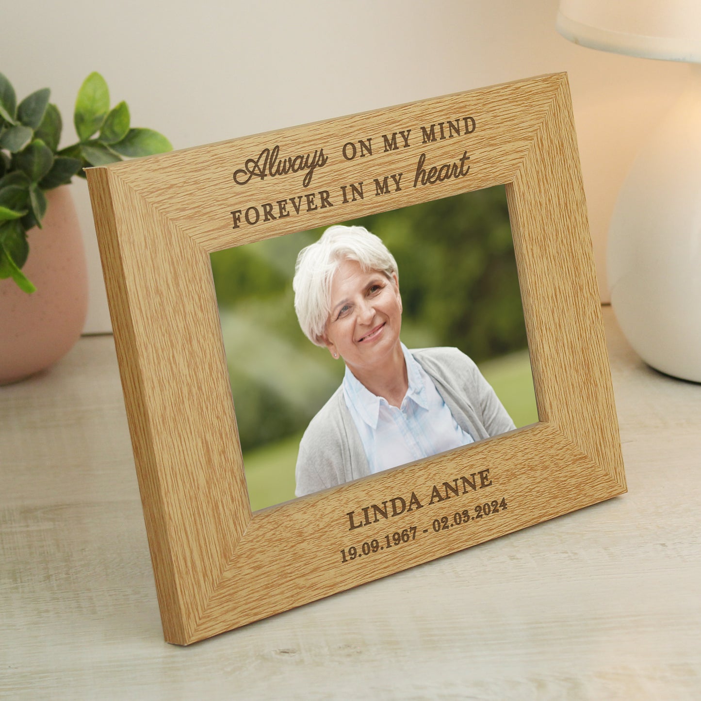 Personalised Memorial Always In My Heart 6x4 Wooden Photo Frame - image 7