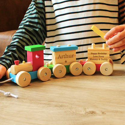 Personalised Wooden Toy Train - image 2