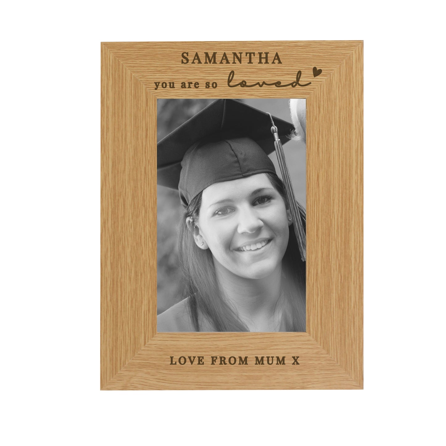 Personalised You Are So Loved 6x4 Oak Finish Photo Frame - image 4