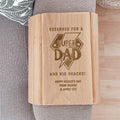 Personalised Super Dad Wooden Sofa Tray – Father's Day Birthday Gift