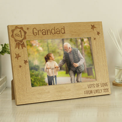 Personalised No.1 6x4 Wooden Photo Frame – Birthday & Father's Day Gift - image 3