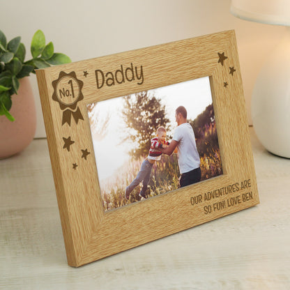 Personalised No.1 6x4 Wooden Photo Frame – Birthday & Father's Day Gift - image 4