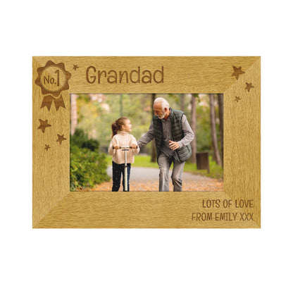 Personalised No.1 6x4 Wooden Photo Frame – Birthday & Father's Day Gift - image 5