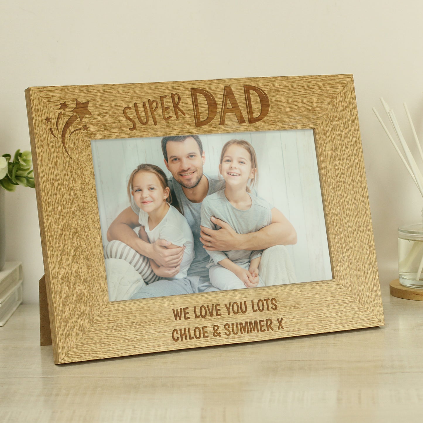 Personalised Super Dad 6x4 Wooden Photo Frame – Father's Day & Birthday Gift - image 3