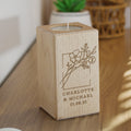 Personalised Floral Bouquet Wooden Tealight Holder – Elegant Home Gift