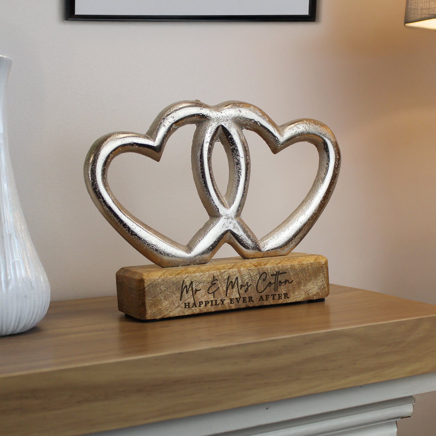Personalised Two Lines Double Heart Ornament - image 2