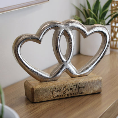 Personalised Two Lines Double Heart Ornament - image 3