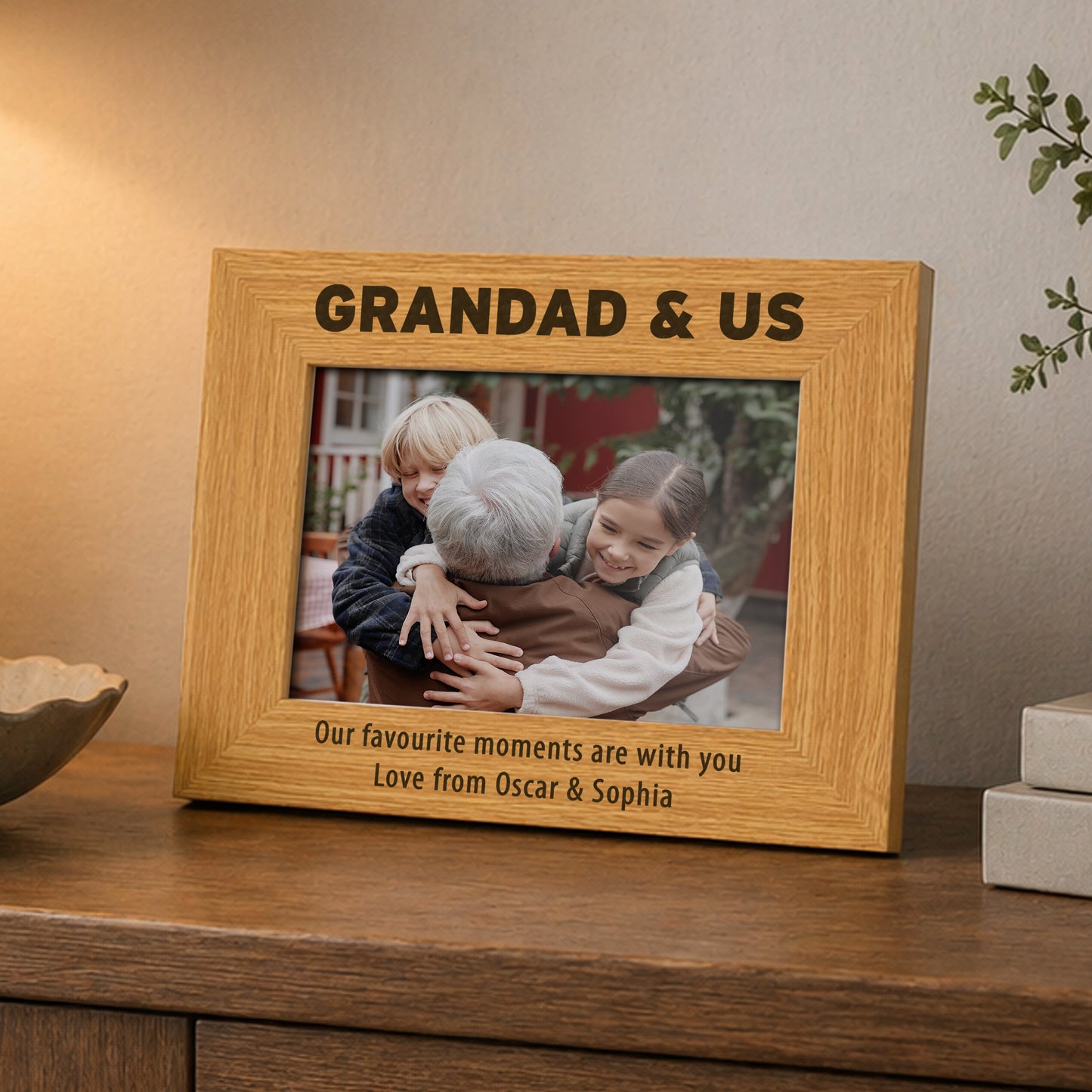 Personalised Bold Text 4x6 Wooden Photo Frame - image 3