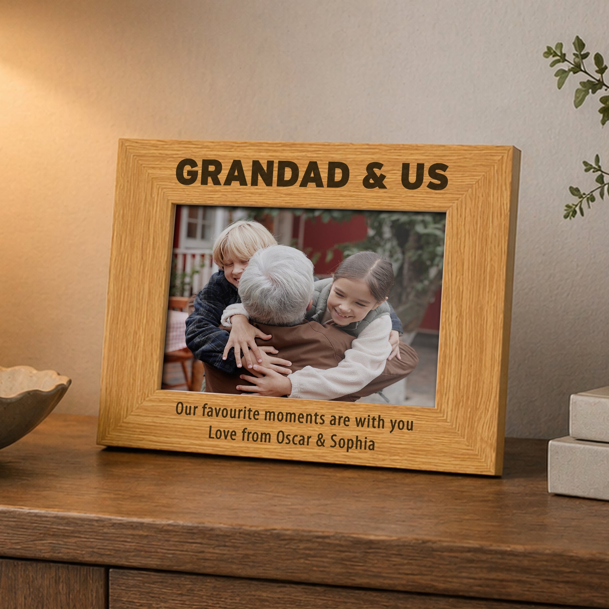 Personalised Bold Text 4x6 Wooden Photo Frame - image 3