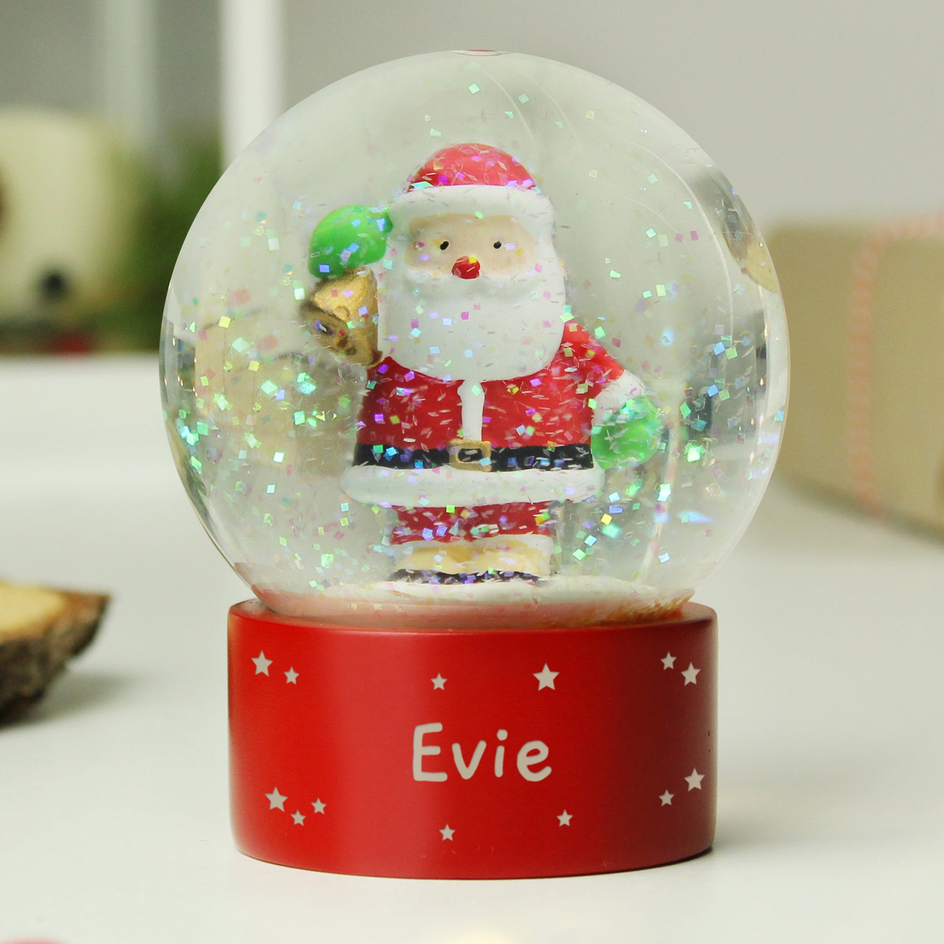 Personalised Name Only Santa Snow Globe from Heartfelt Gifts