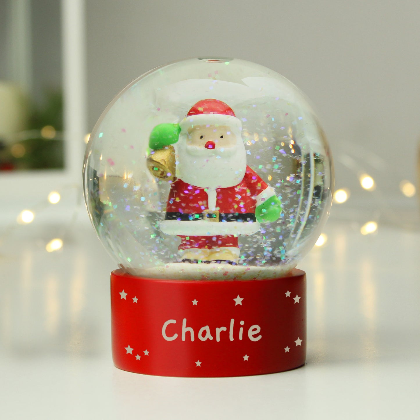 Personalised Name Only Santa Snow Globe - image 2