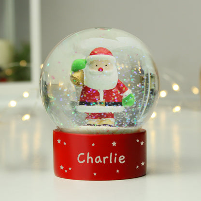 Personalised Name Only Santa Snow Globe - image 2