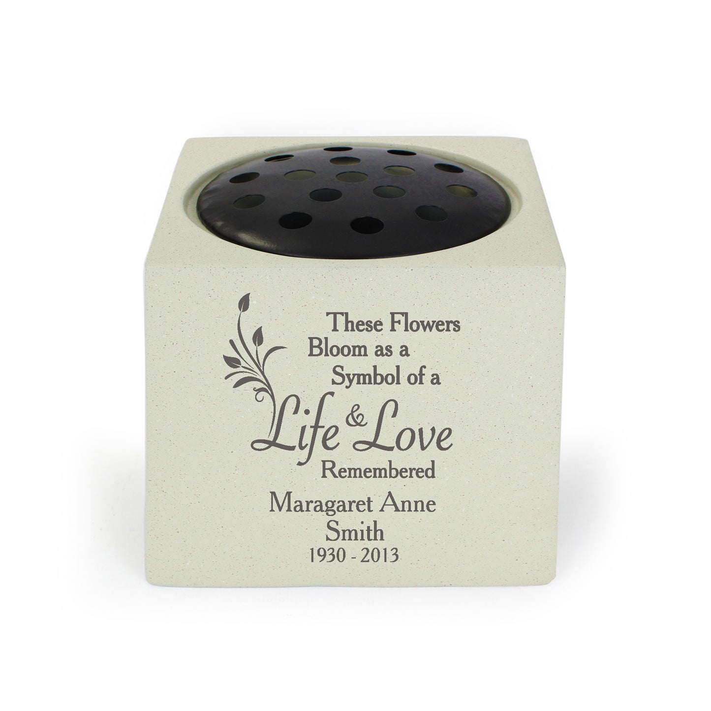 Personalised Life & Love Memorial Resin Vase - image 2