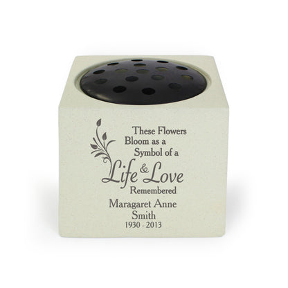 Personalised Life & Love Memorial Resin Vase - image 2