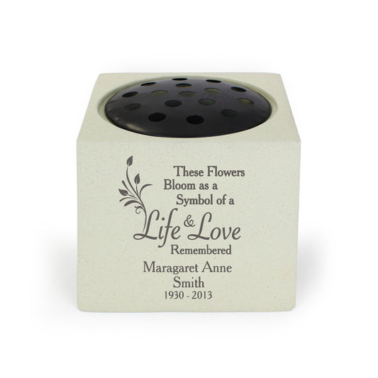 Personalised Life & Love Memorial Resin Vase - image 2
