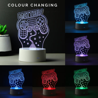 Personalised Name Gaming LED Colour Changing Night Light - image 2