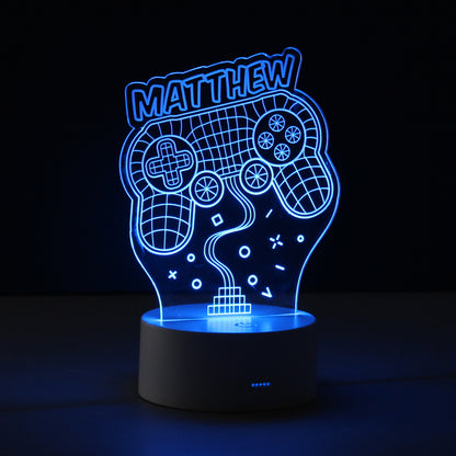 Personalised Name Gaming LED Colour Changing Night Light - image 8