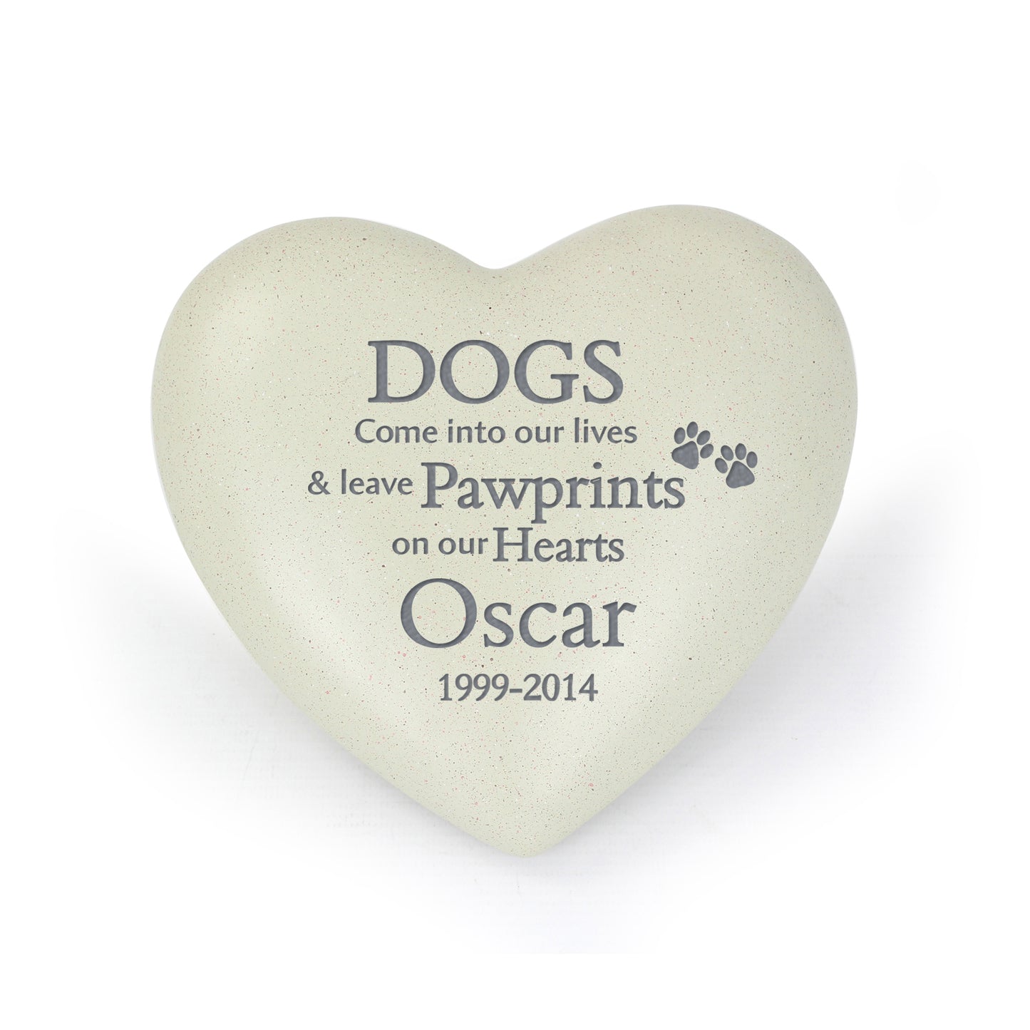 Personalised Dog Pawprints Heart Memorial - image 2