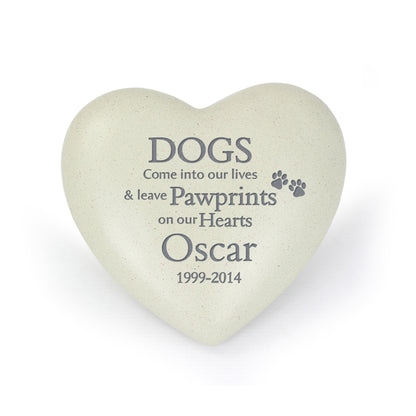 Personalised Dog Pawprints Heart Memorial - image 2