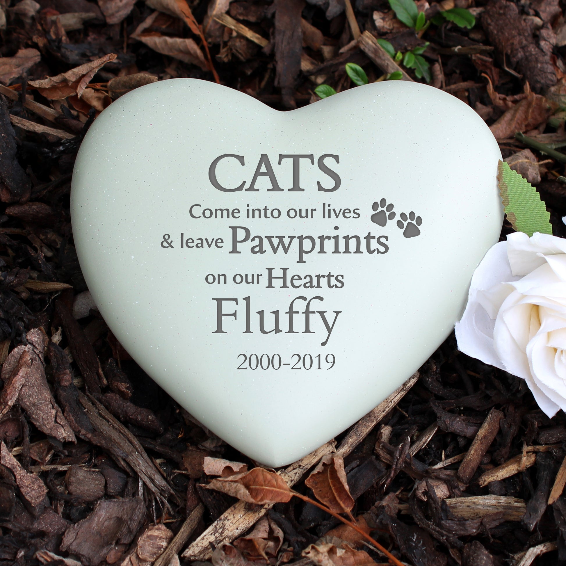 Personalised Cat Pawprints Heart Memorial from Heartfelt Gifts