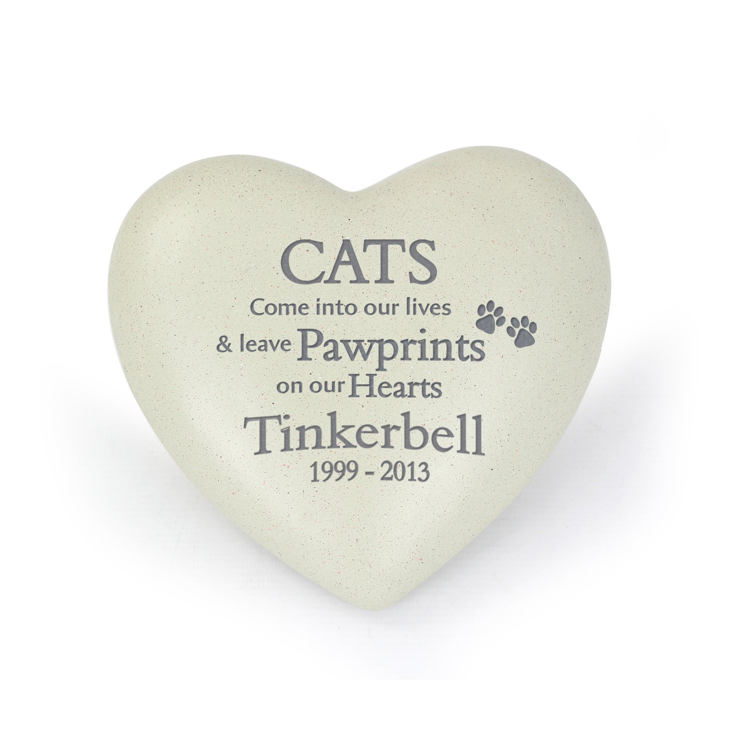 Personalised Cat Pawprints Heart Memorial - image 2
