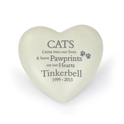 Personalised Cat Pawprints Heart Memorial - image 2