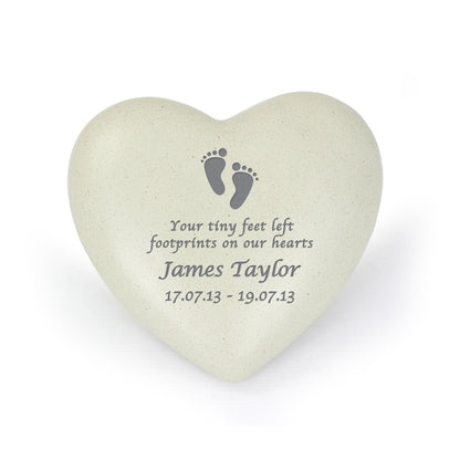 Personalised Footprints Heart Memorial - image 2