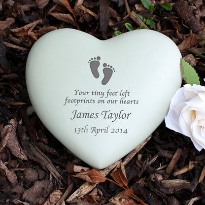 Personalised Footprints Heart Memorial - image 3