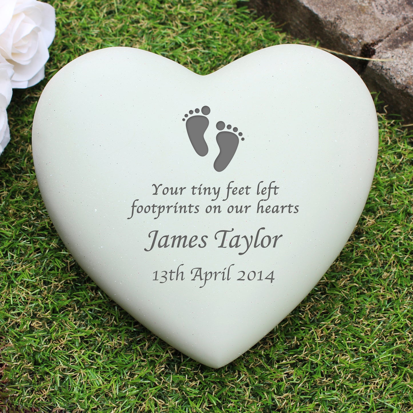 Personalised Footprints Heart Memorial - image 5