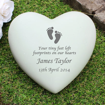 Personalised Footprints Heart Memorial - image 5