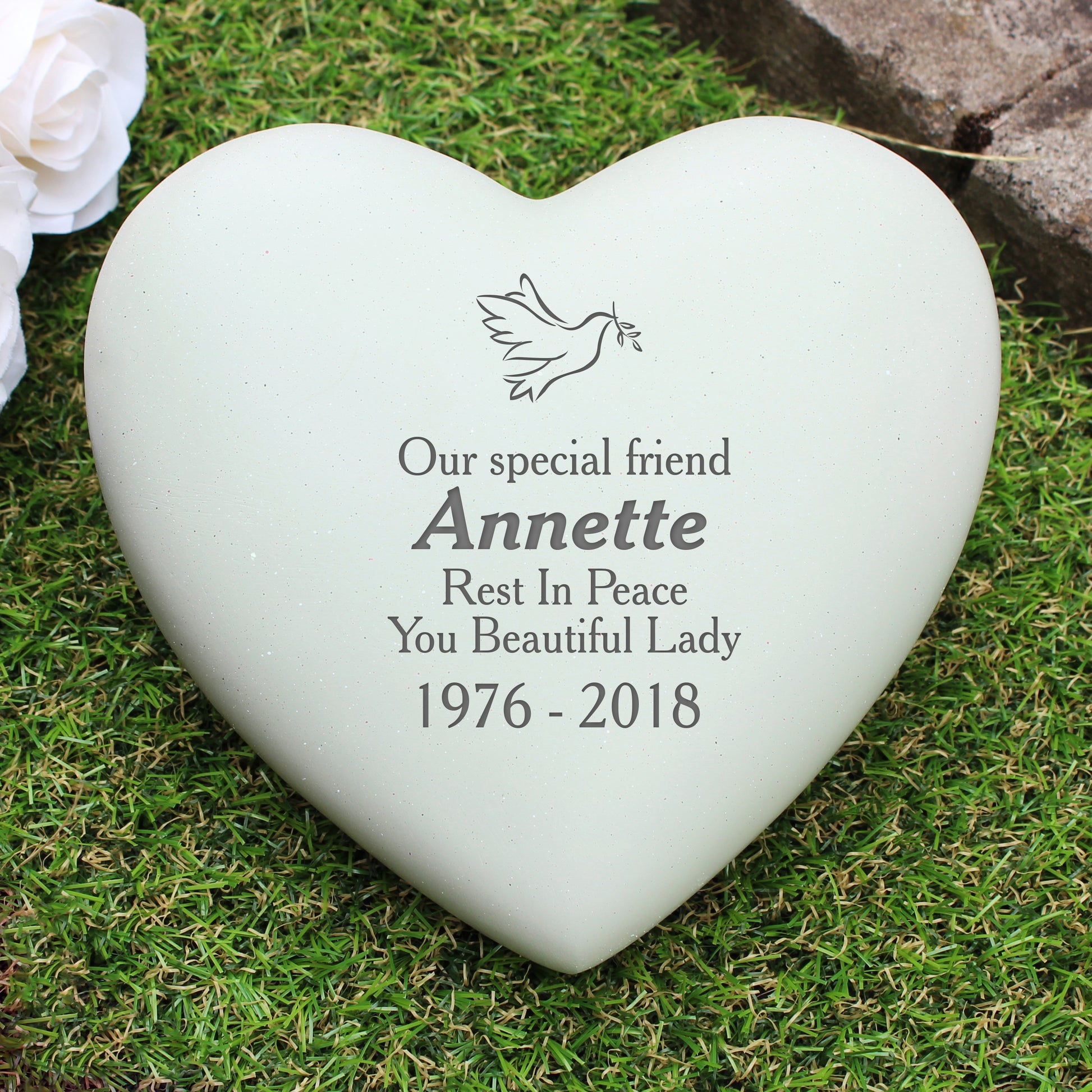 Personalised Dove Heart Memorial from Heartfelt Gifts