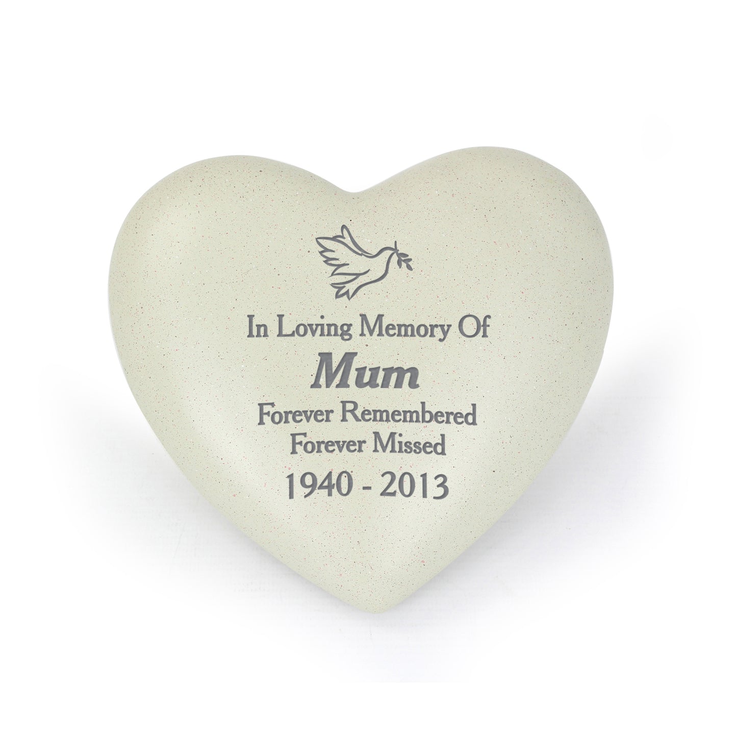 Personalised Dove Heart Memorial - image 2